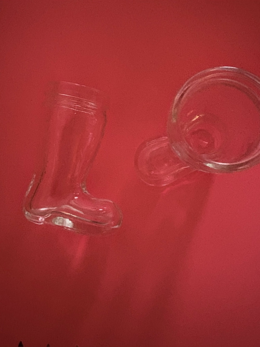 Vintage Clear Glass Cowboy Boot Shot Glasses – Pressed Glass – Pair